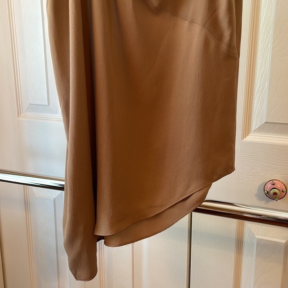 NWT Helmut Lang Asymmetrical Sleeve Silk Blouse in Camel sz S - Picture 9 of 15